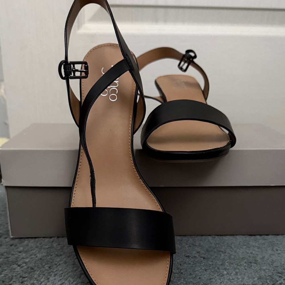 Franco Sarto Black Strappy Sandals, barely worn